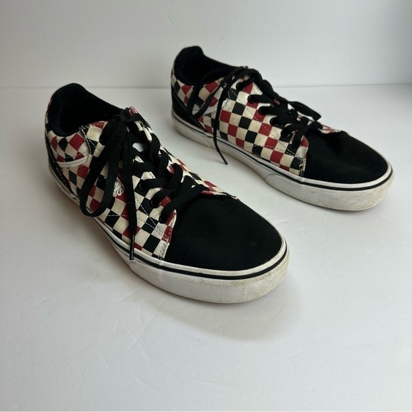 Vans Other - Vans Off The Wall Checkered Shoes Men’s Size 9 EU 42 Sneakers Red Black FLAW